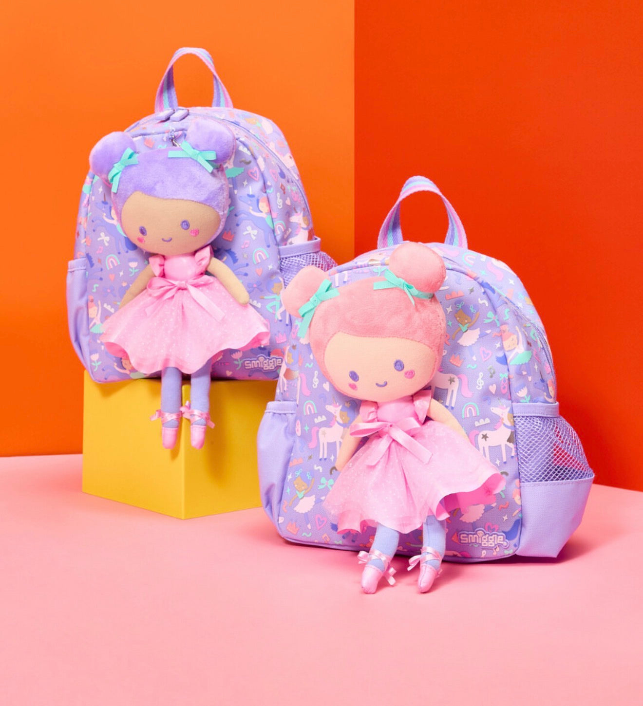Smiggle teeny tiny backpack come with ballerina plush