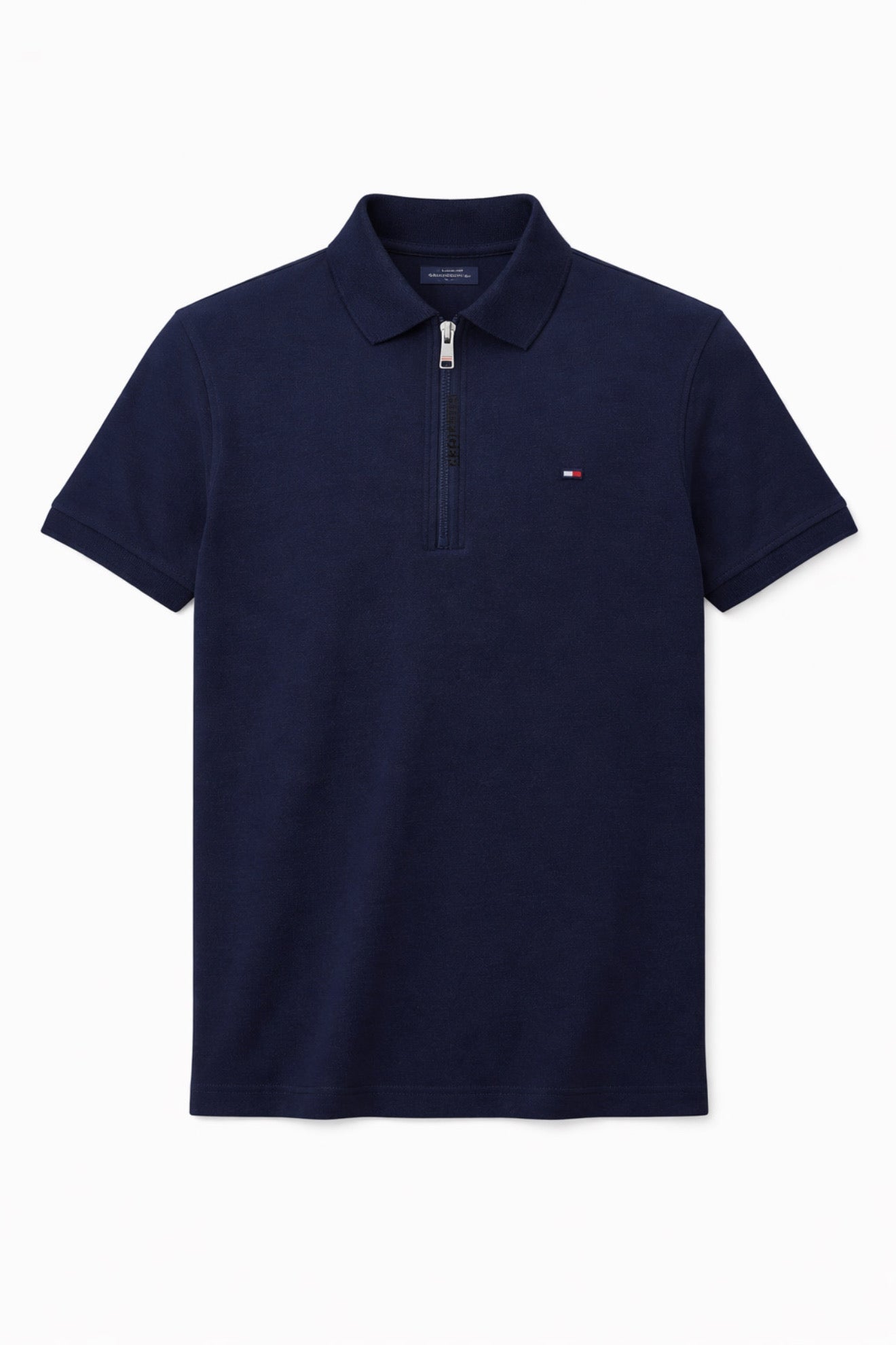 TOMMY HILFIGER POLO TSHIRT HALF ZIPPER MIDNIGHT NAVY