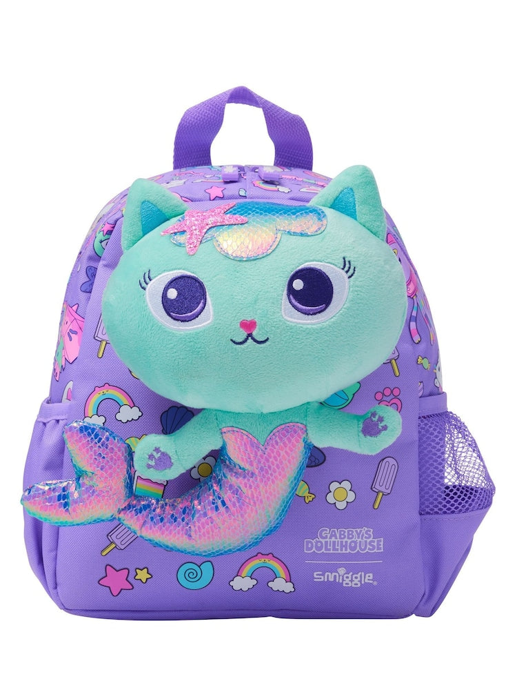 Smiggle Purple Gabbys Dollhouse Teeny Tiny Backpack With Removable Plush Toy