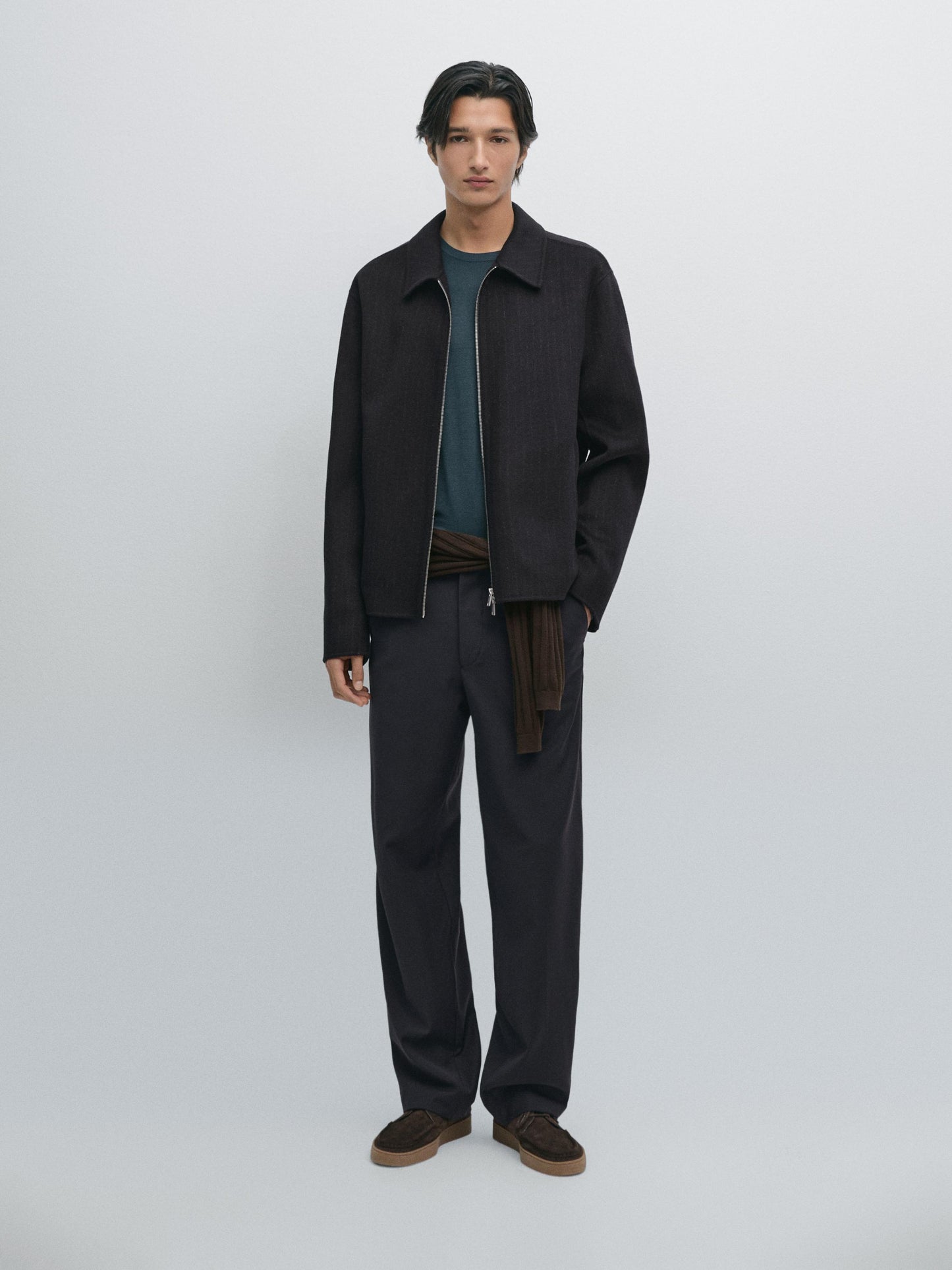 Massimo dutti PINSTRIPE DOUBLE WOOL BLEND JACKET