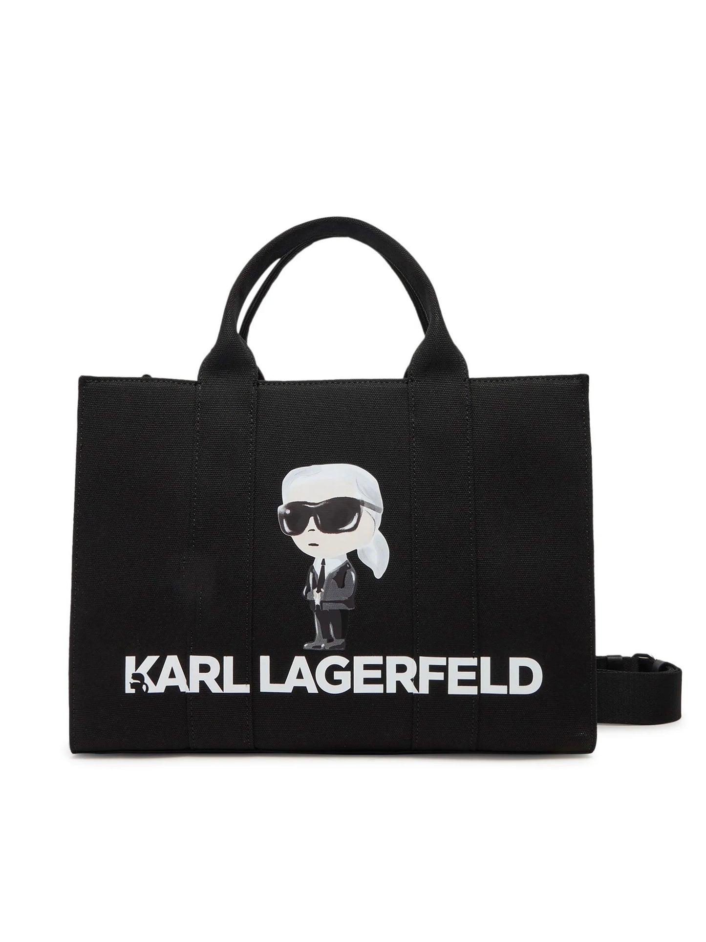 KARL LAGERFELD IKON AQUARELLE CANVAS TOTE BAG