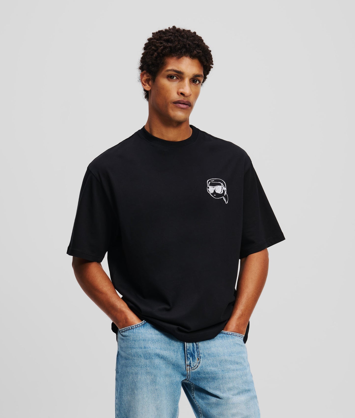 KARL LAGERFELD Big Ikon T-Shirt BLACK Oversized