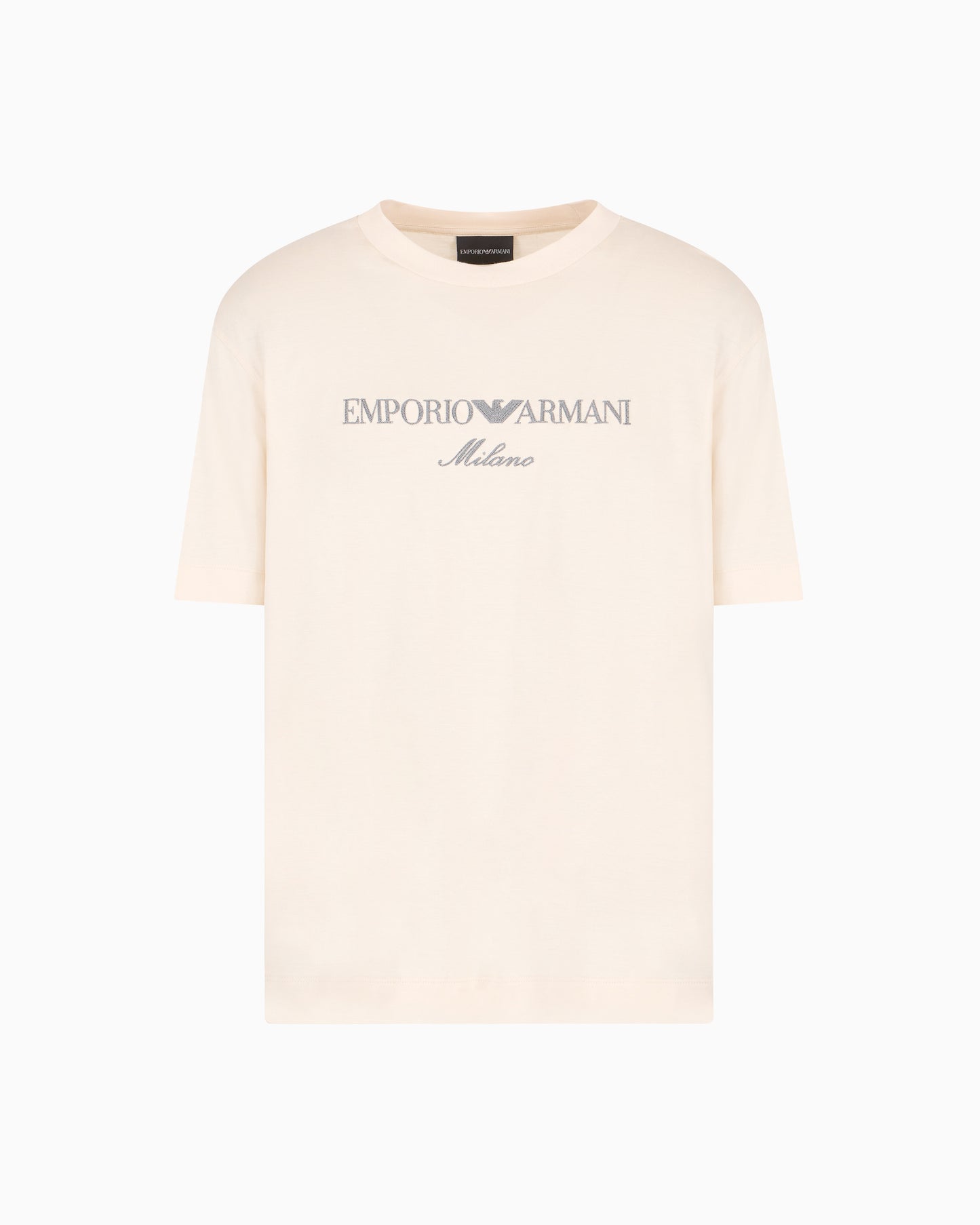 Emporio Armani JERSEY-LYOCELL BLEND T-SHIRT WITH ASV LOGO EMBROIDERY