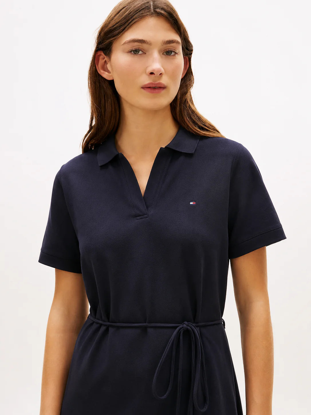 Tommy Hilfiger Elegant Polo Collar Navy Dress