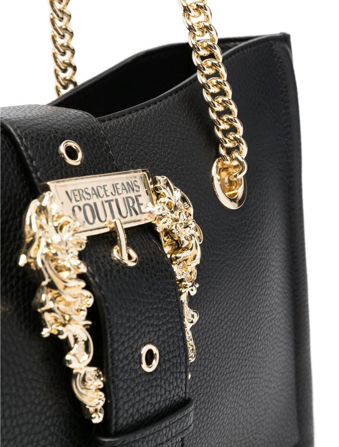 Versace jeans couture Black pin-Buckle tote bag