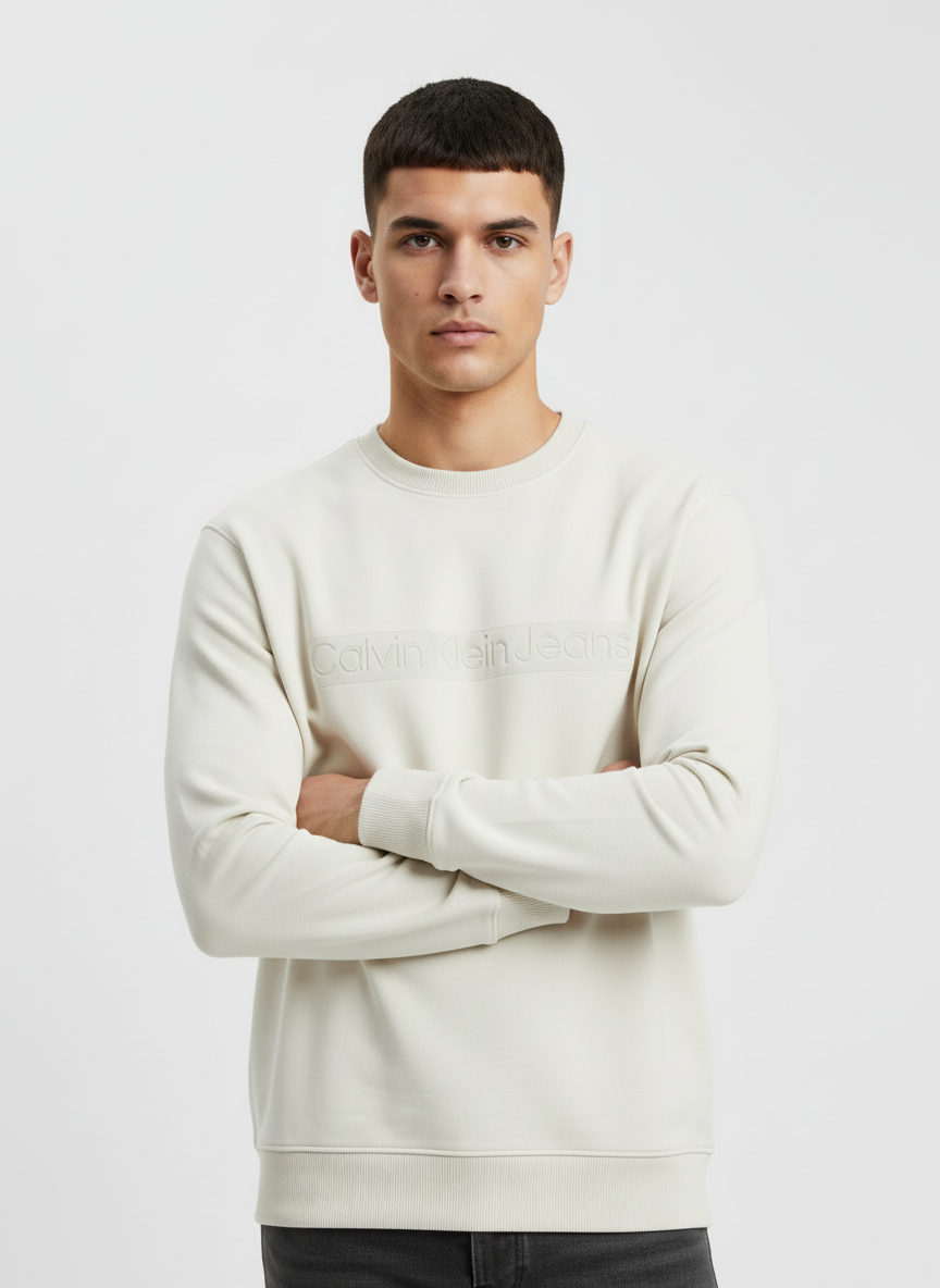 CALVIN KILEIN SWEATSHIRT ROUND FLEECE SLIM FIT