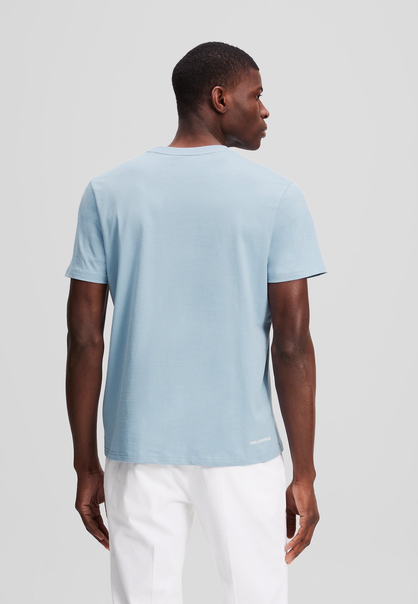 KARL LAGREFELD IKON T-SHIRT BABY BLUE fit bigger