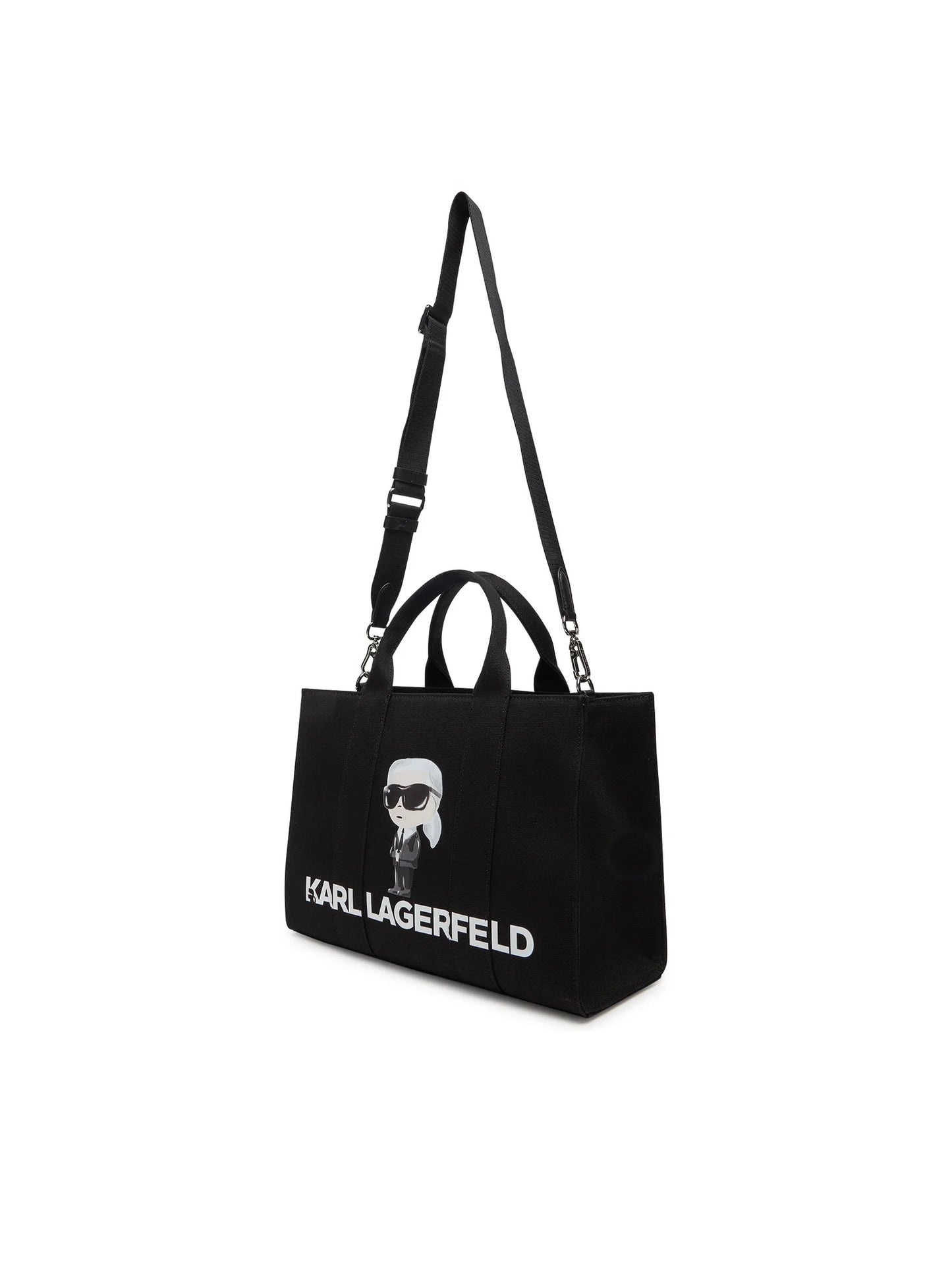KARL LAGERFELD IKON AQUARELLE CANVAS TOTE BAG