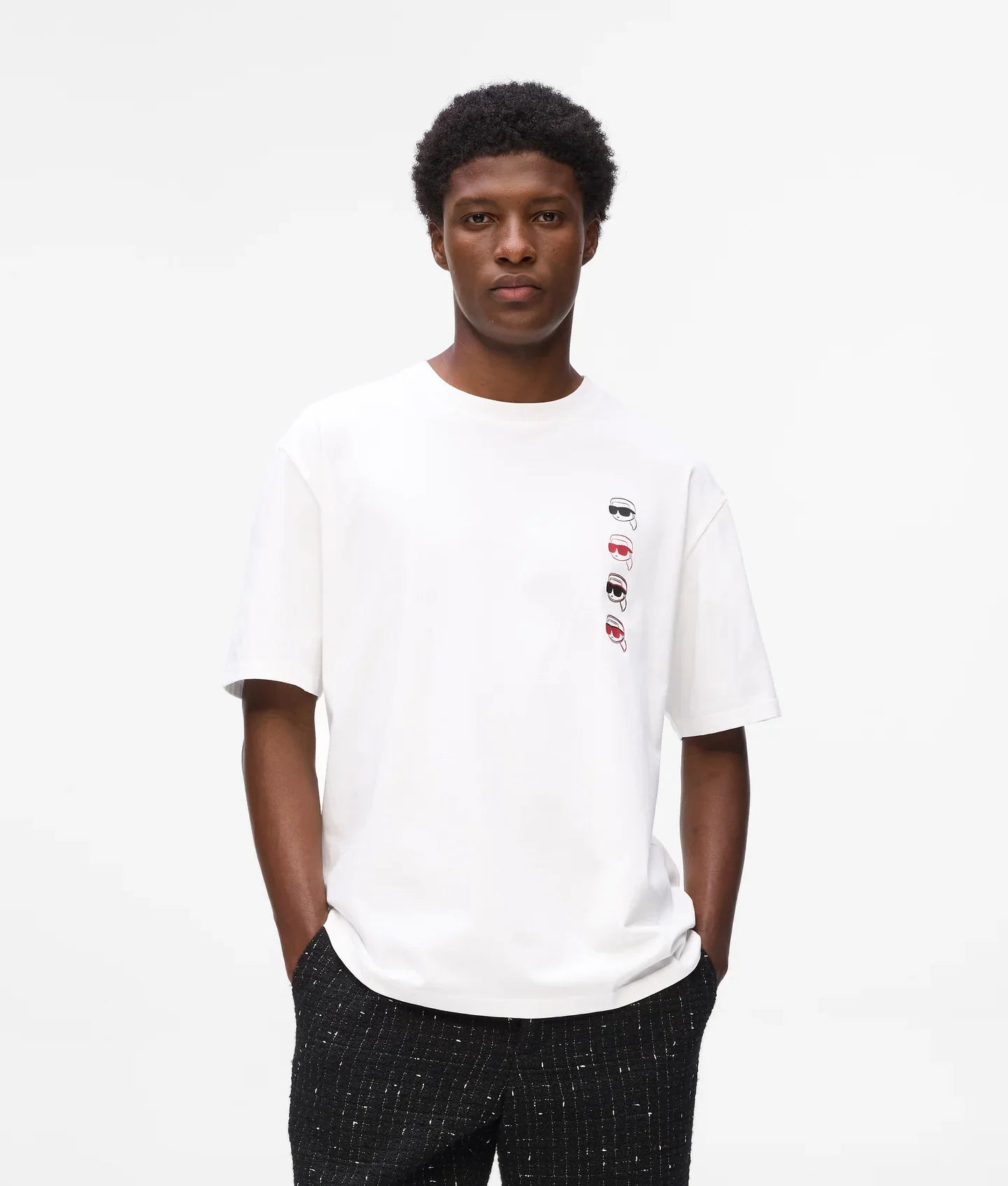 KARL LAGERFELD White Ikon fusion T-shirt