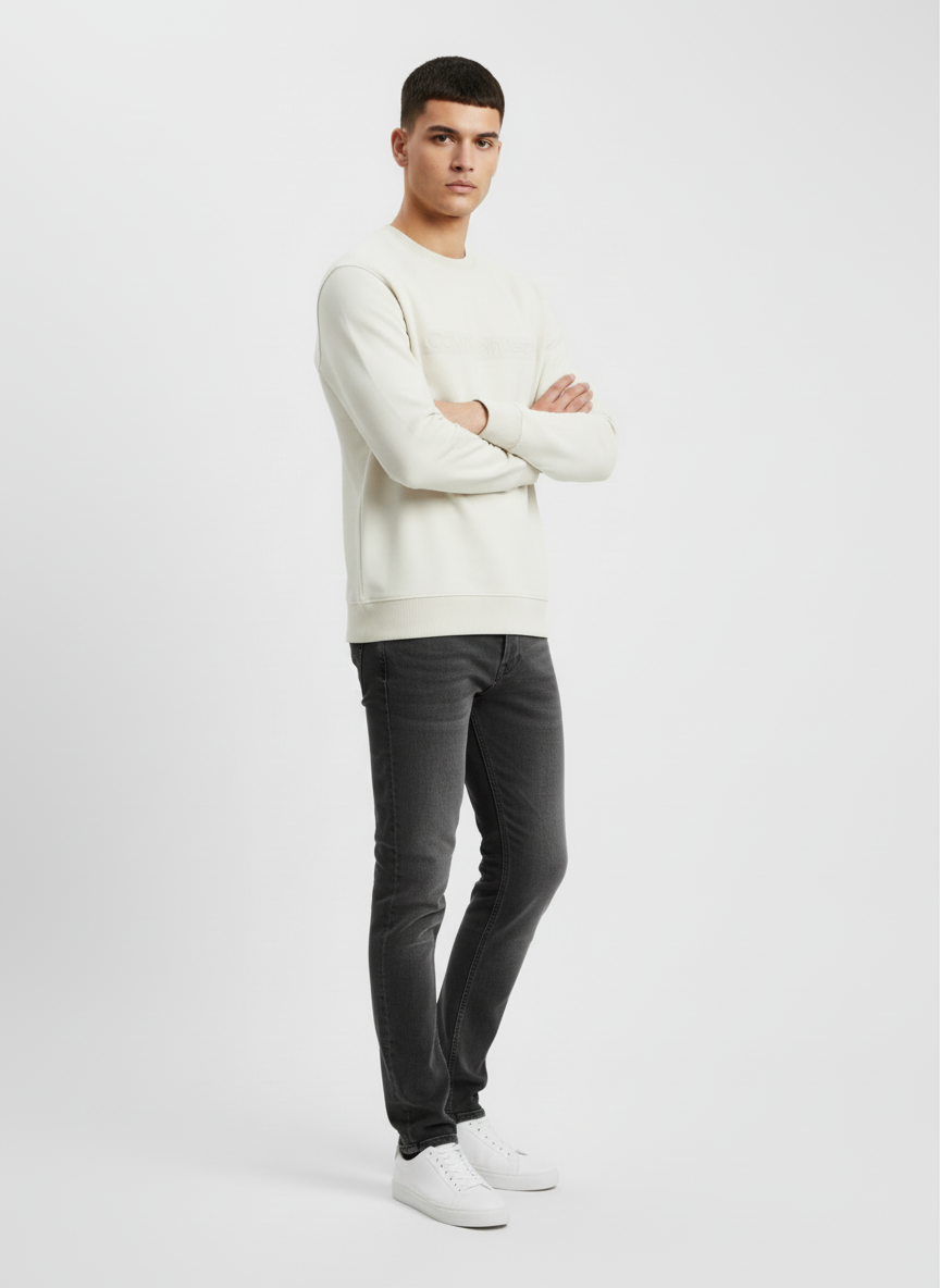 CALVIN KILEIN SWEATSHIRT ROUND FLEECE SLIM FIT