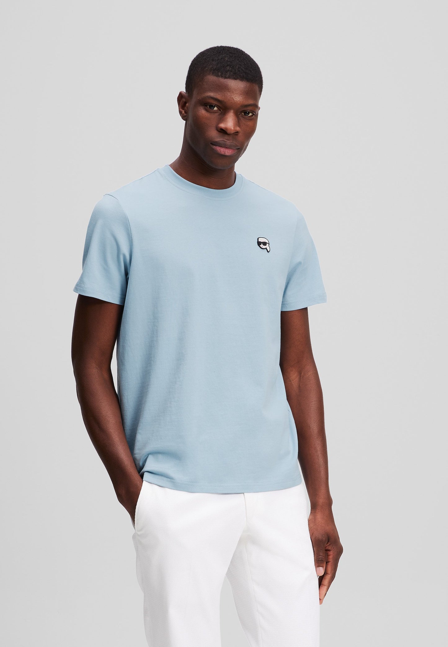 KARL LAGREFELD IKON T-SHIRT BABY BLUE fit bigger