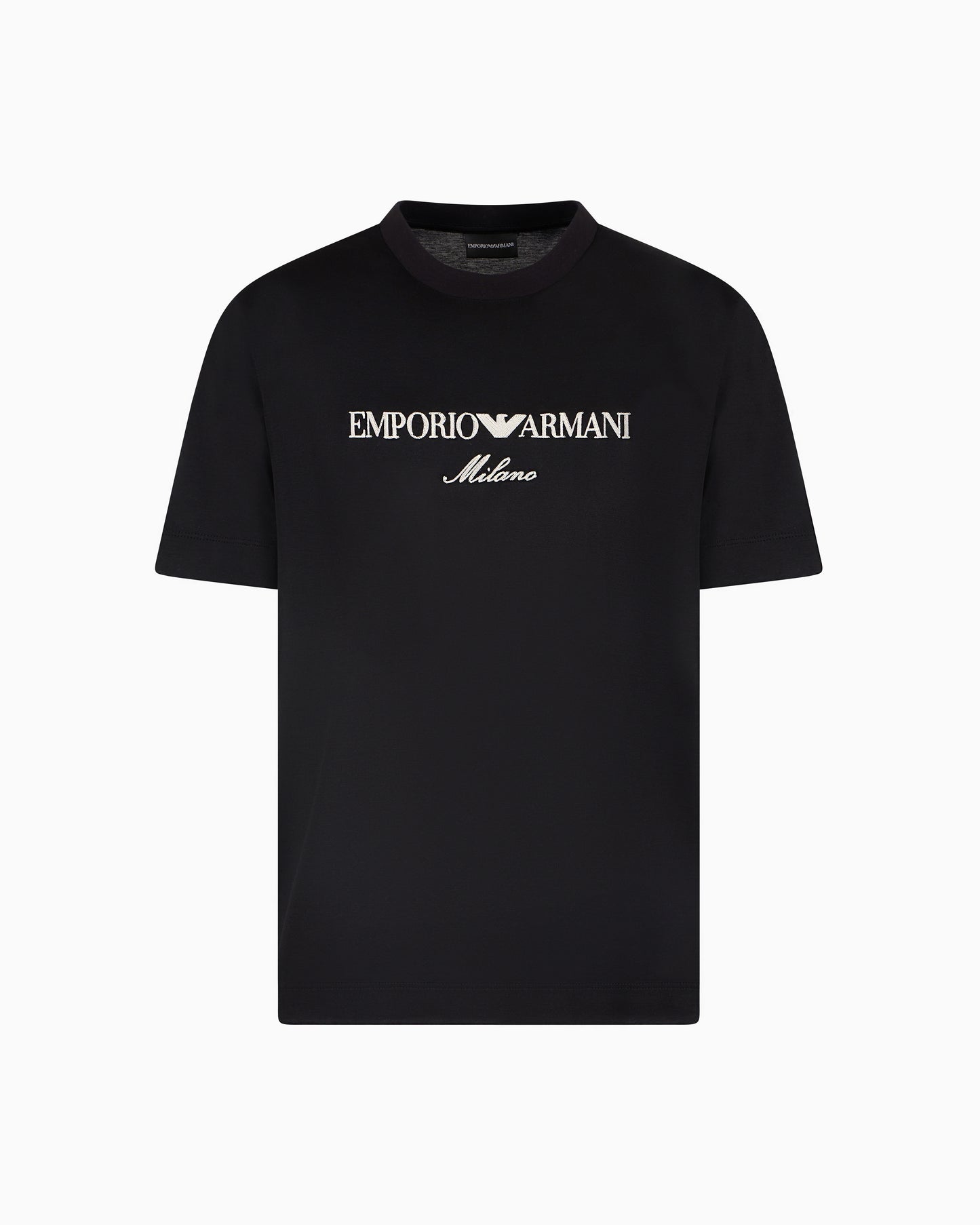Emporio Armani JERSEY-LYOCELL BLEND T-SHIRT WITH ASV LOGO EMBROIDERY