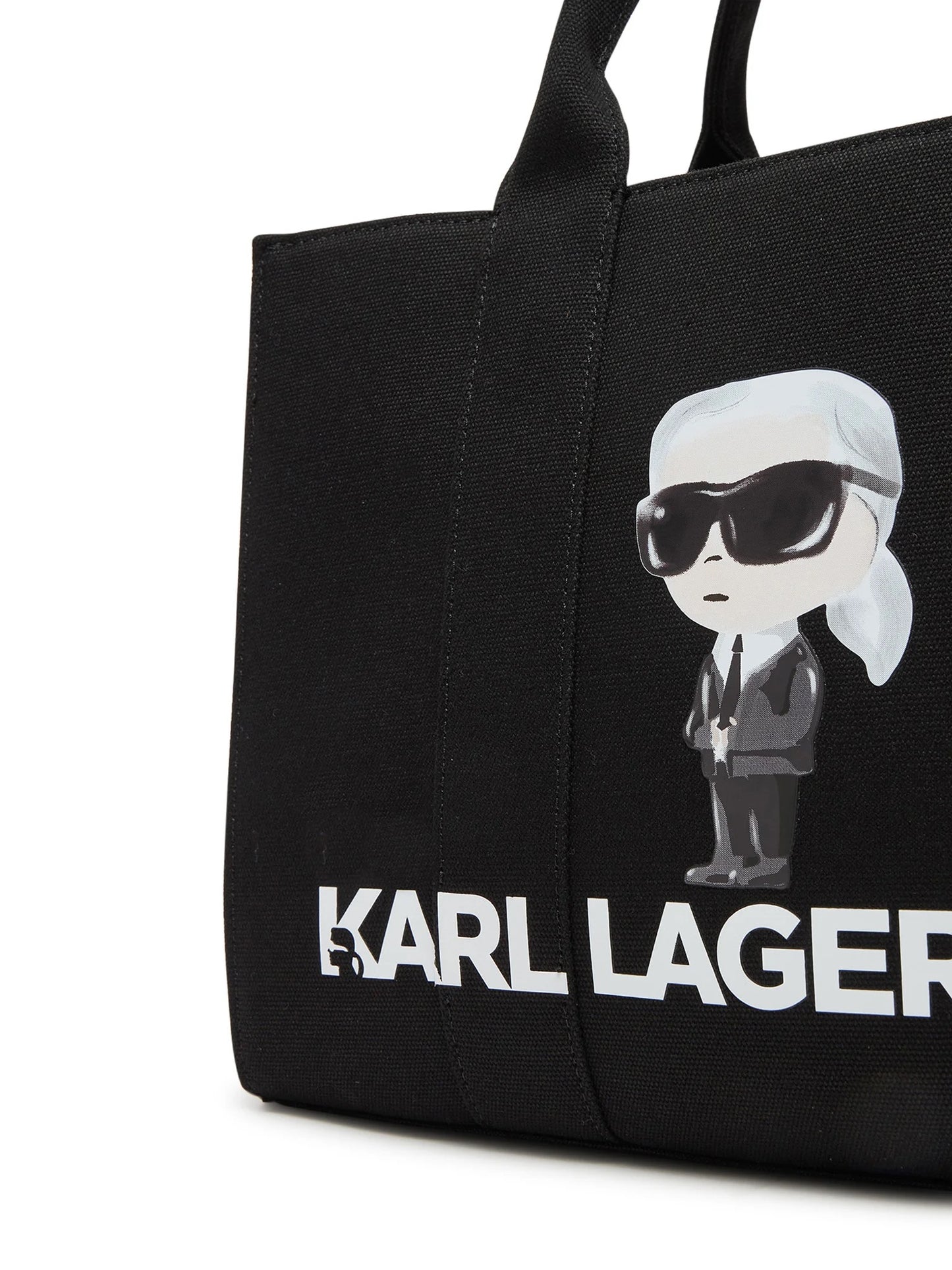 KARL LAGERFELD IKON AQUARELLE CANVAS TOTE BAG