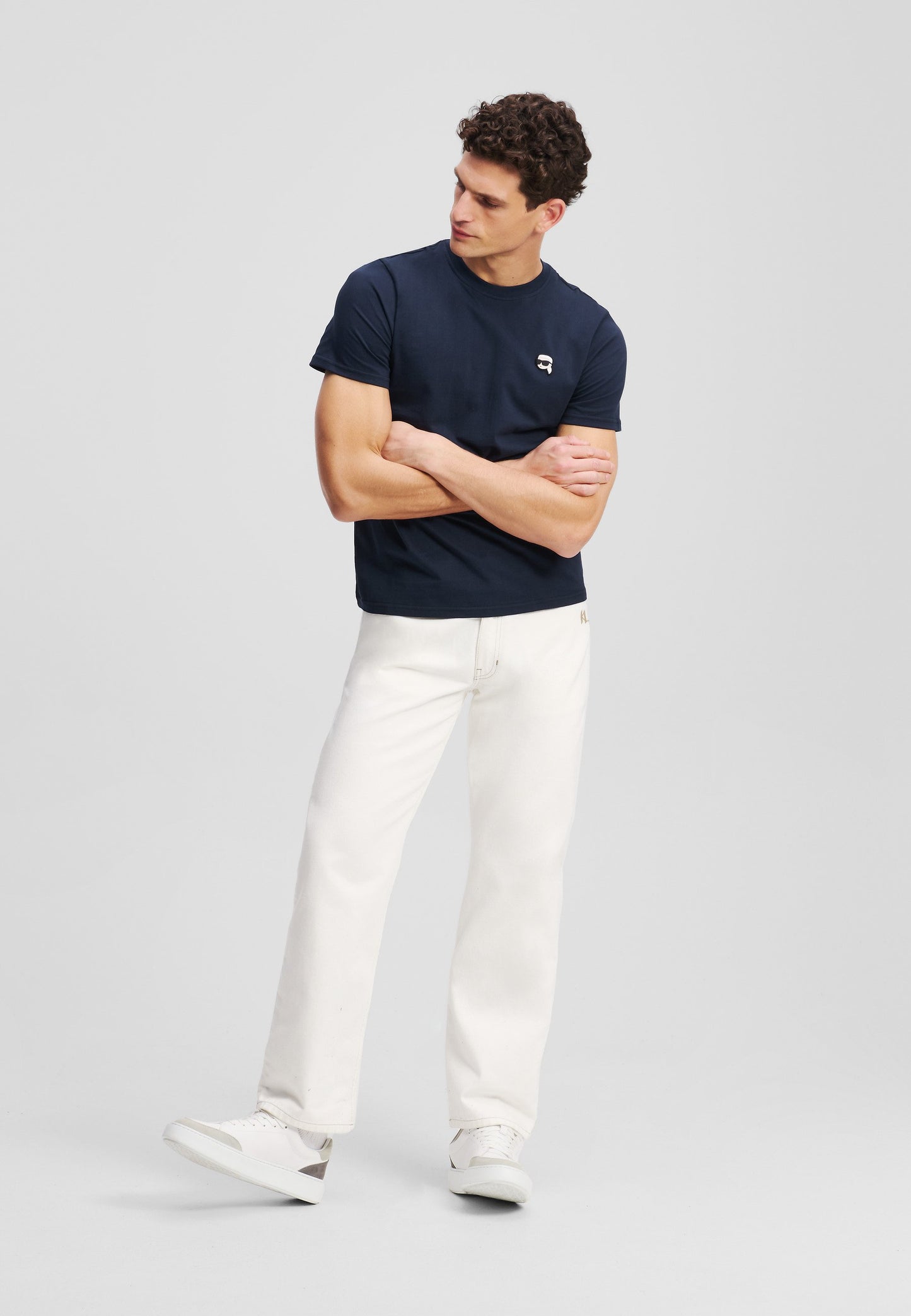 KARL LAGREFELD IKON T-SHIRT NAVY fit bigger