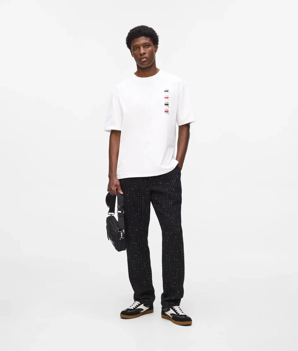 KARL LAGERFELD White Ikon fusion T-shirt