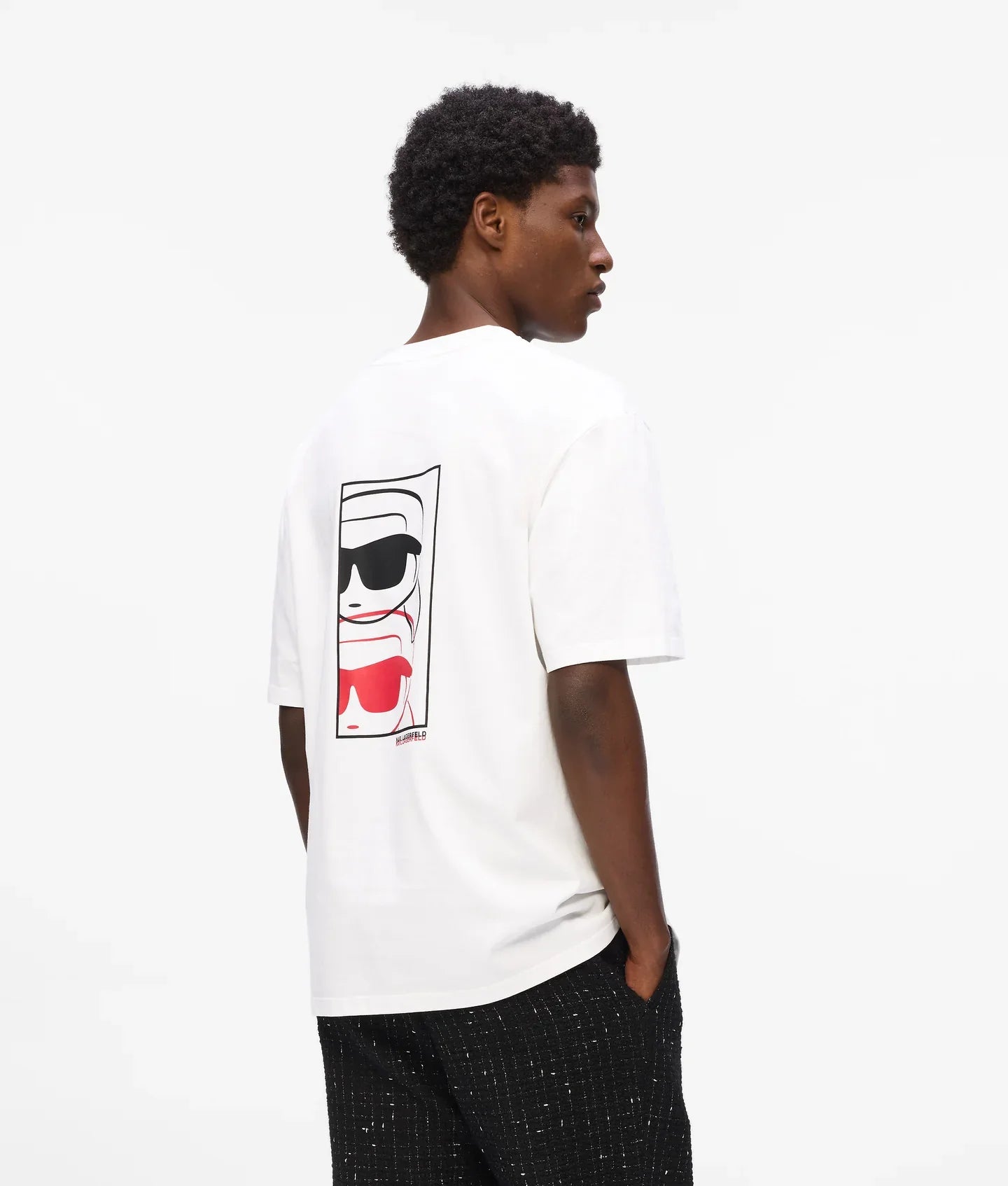 KARL LAGERFELD White Ikon fusion T-shirt