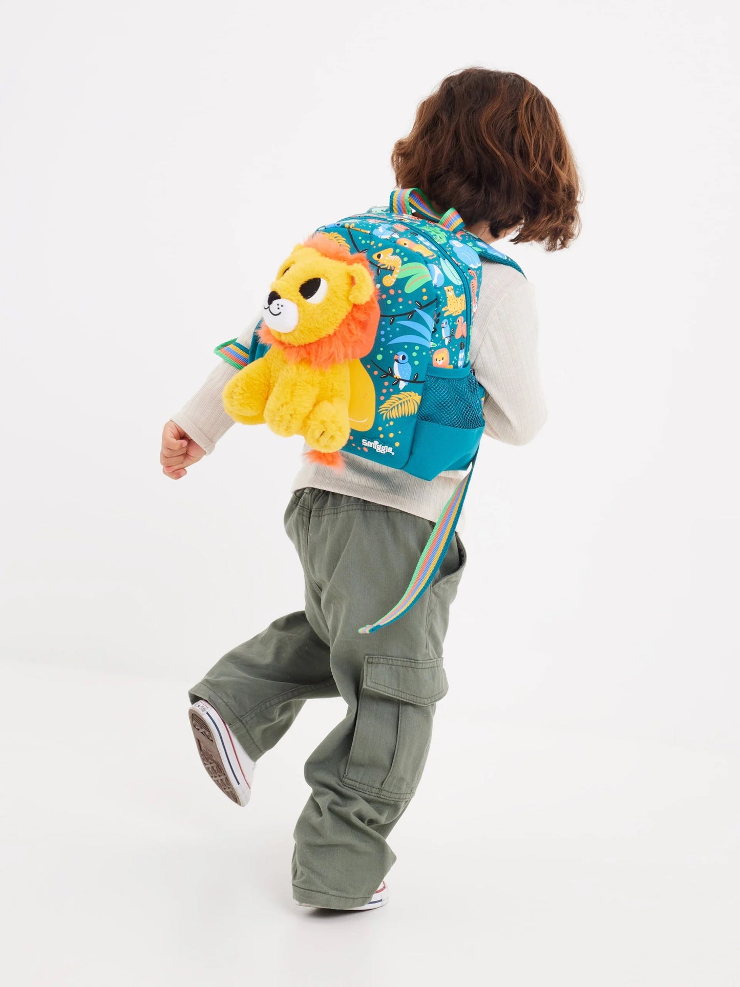 Smiggle Green Big Dreams Teeny Tiny Backpack With Detachable Plush Toy