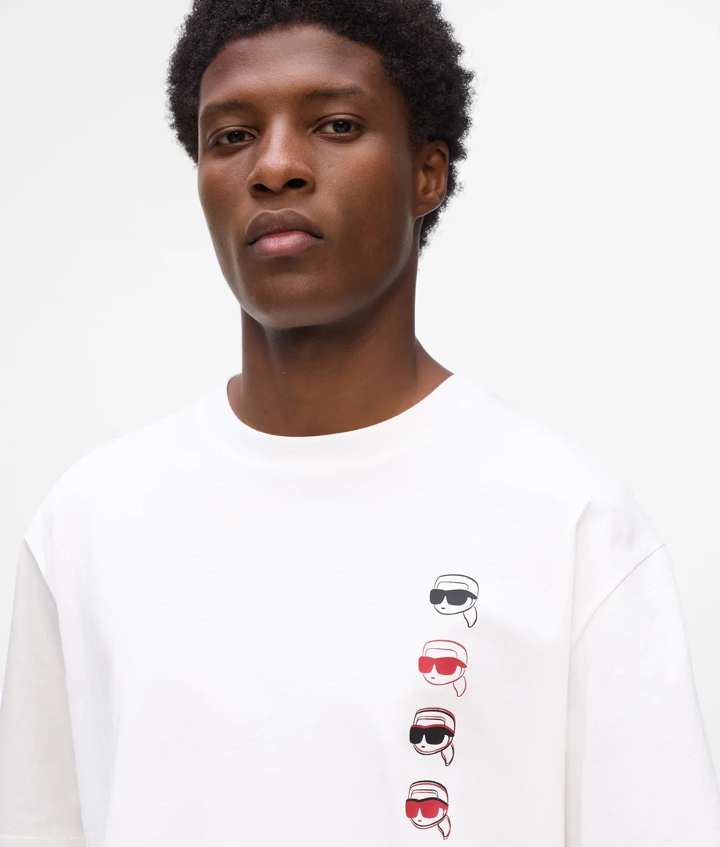 KARL LAGERFELD White Ikon fusion T-shirt