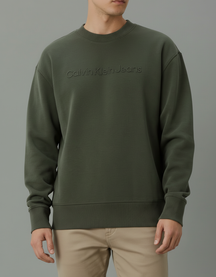 CALVIN KILEIN SWEATSHIRT ROUND FLEECE SLIM FIT