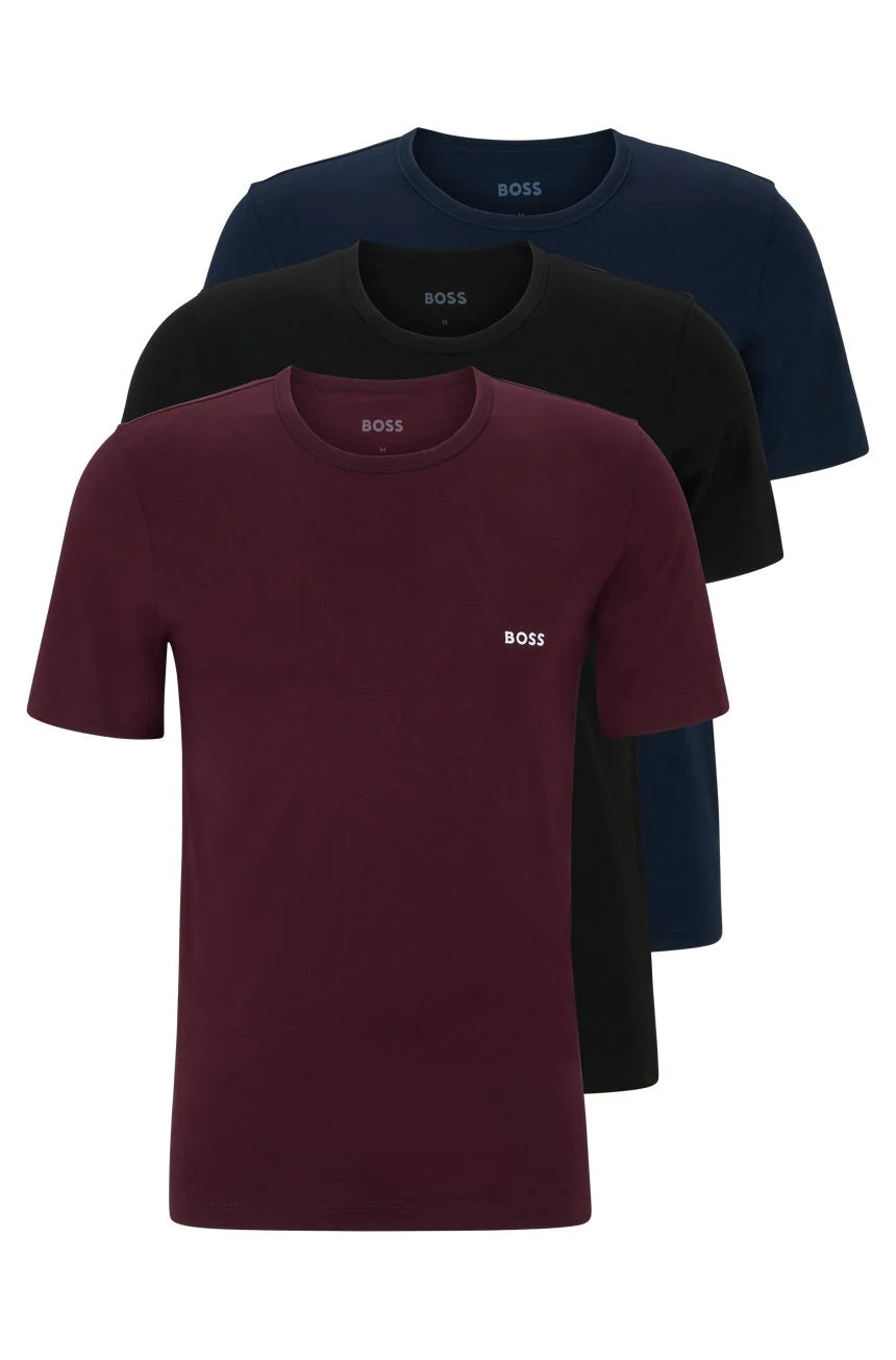 BOSS THREE-PACK OF COTTON UNDERWEAR T-SHIRTS slim fit