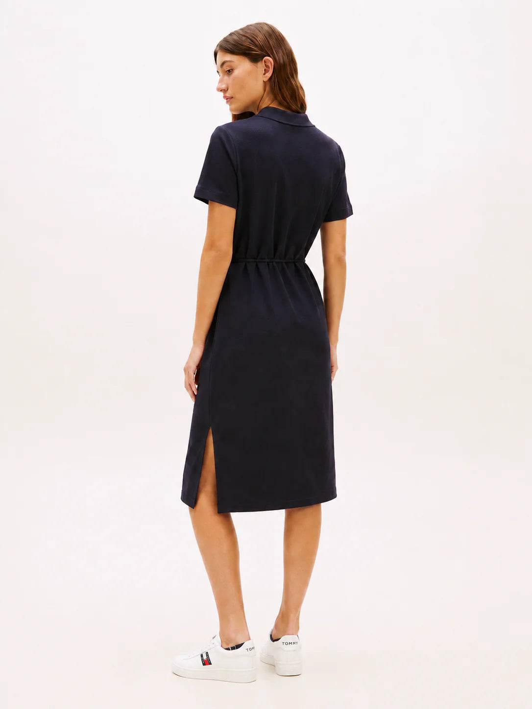 Tommy Hilfiger Elegant Polo Collar Navy Dress