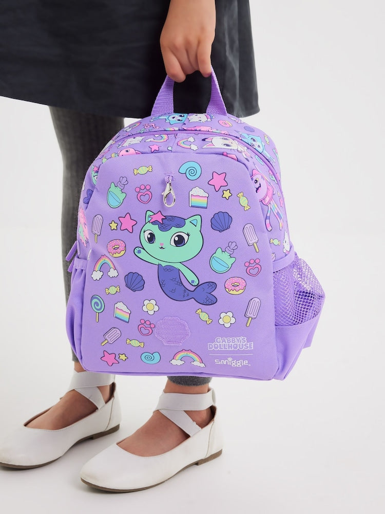 Smiggle Purple Gabbys Dollhouse Teeny Tiny Backpack With Removable Plush Toy