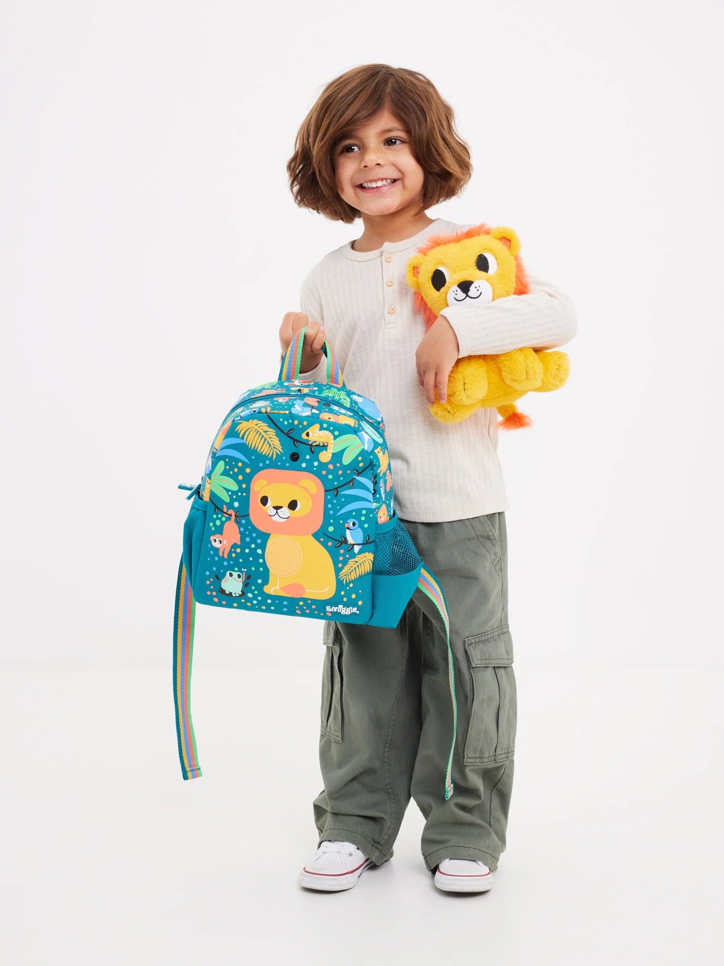 Smiggle Green Big Dreams Teeny Tiny Backpack With Detachable Plush Toy