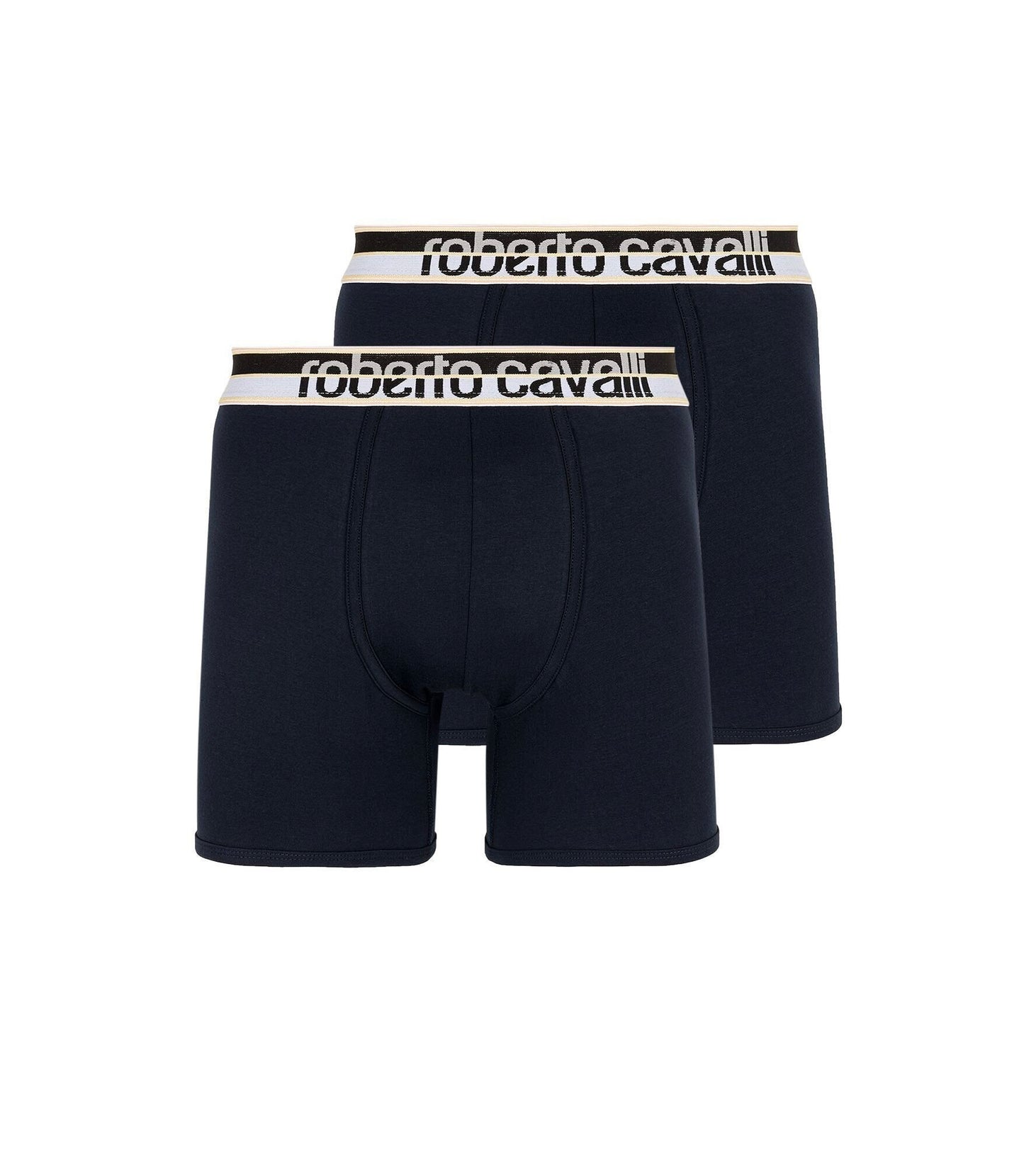 Two-Pack Navy Blue Boxer Shorts with Logo Band