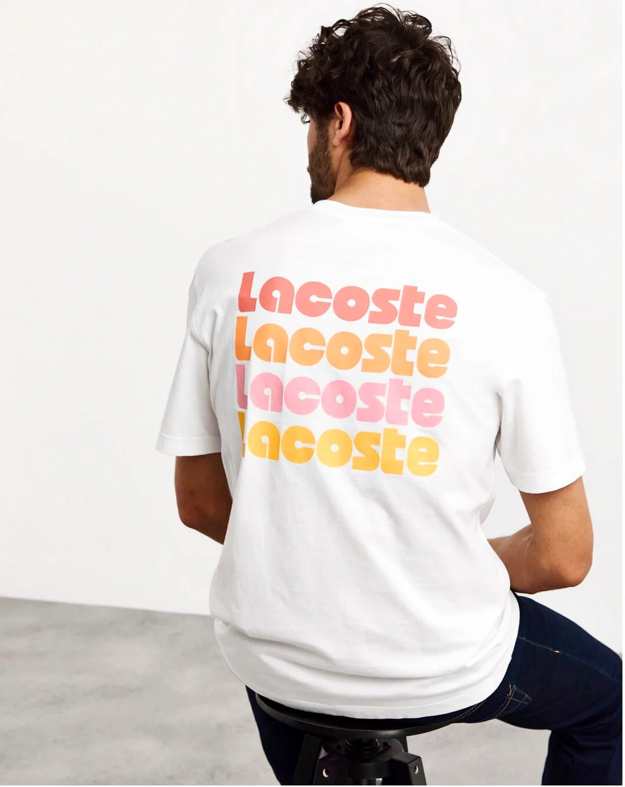 Lacoste printed tshirt white ( fit smaller )