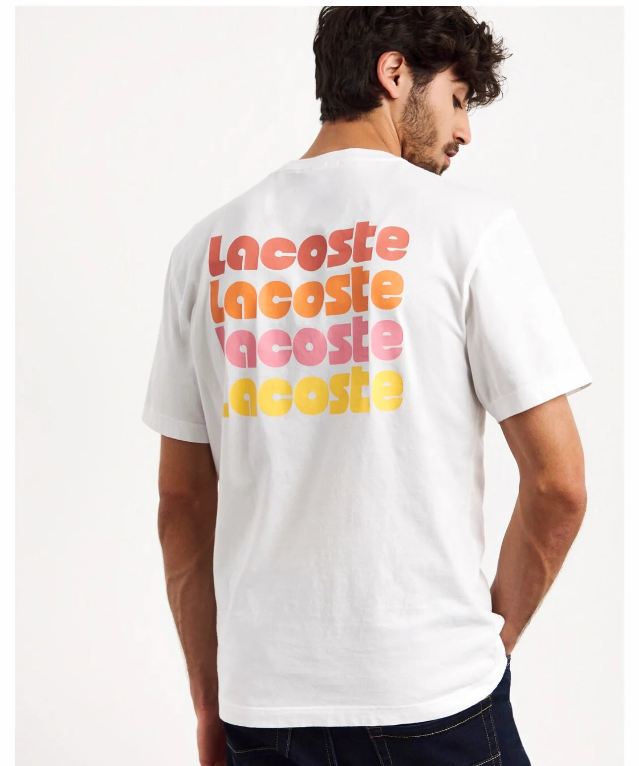 Lacoste printed tshirt white ( fit smaller )