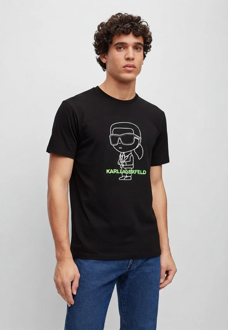 KARL LAGERFELD MDL BG LOGO BLK TSHIRT Fit Smaller UniSex