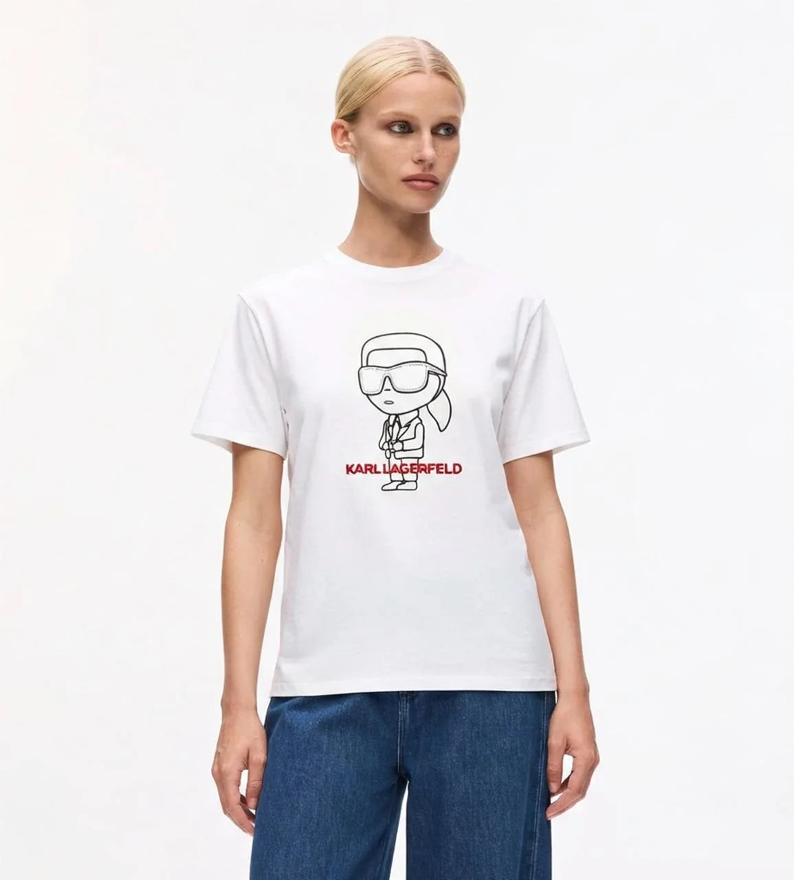 KARL LAGERFELD MDL BG LOGO WHITE TSHIRT Fit Smaller UniSex