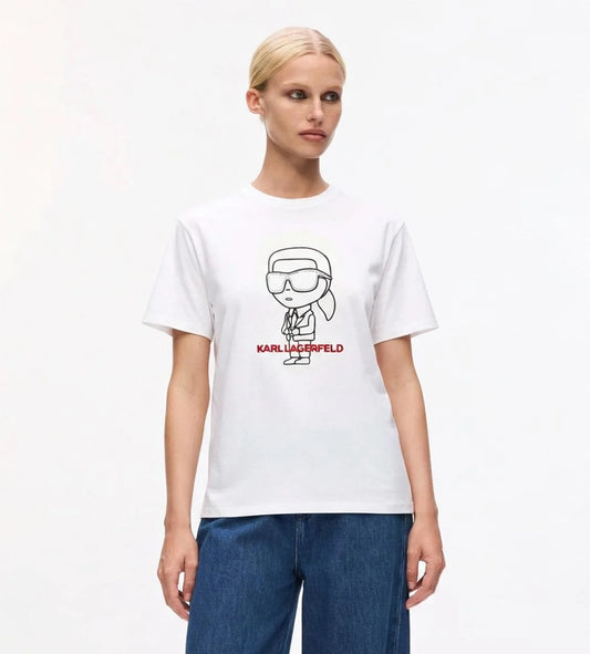 KARL LAGERFELD MDL BG LOGO WHITE TSHIRT Fit Smaller UniSex