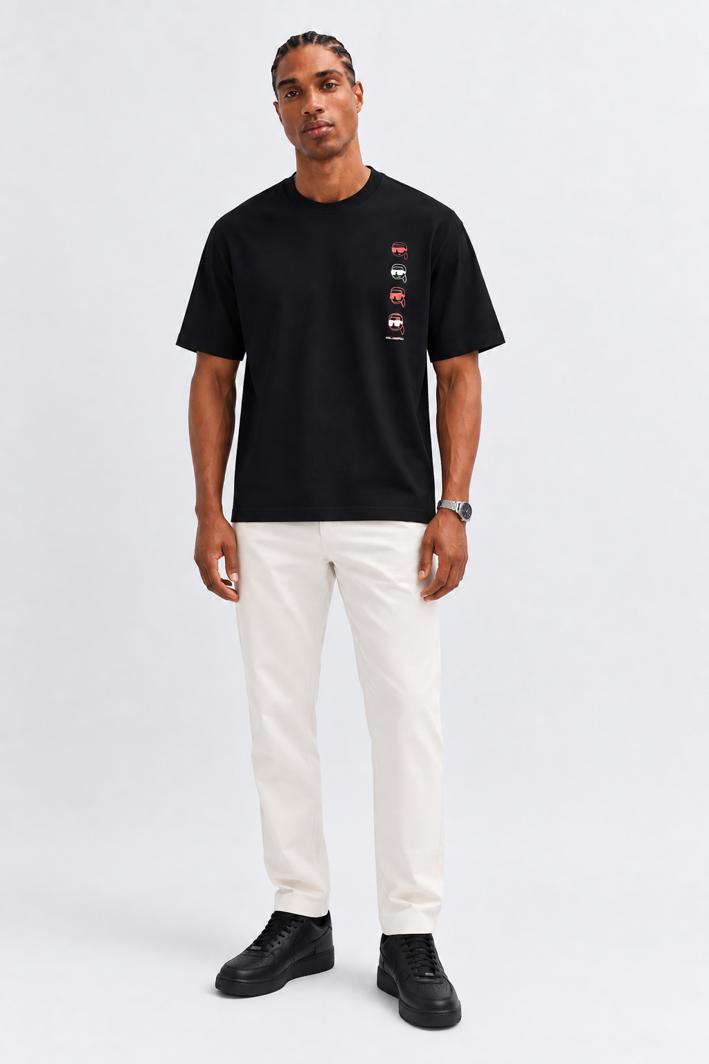 KARL LAGERFELD Black Ikon fusion T-shirt