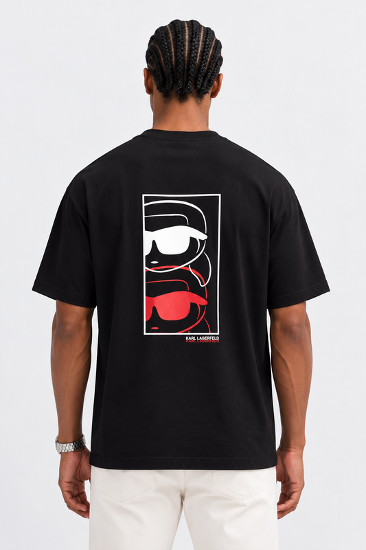 KARL LAGERFELD Black Ikon fusion T-shirt