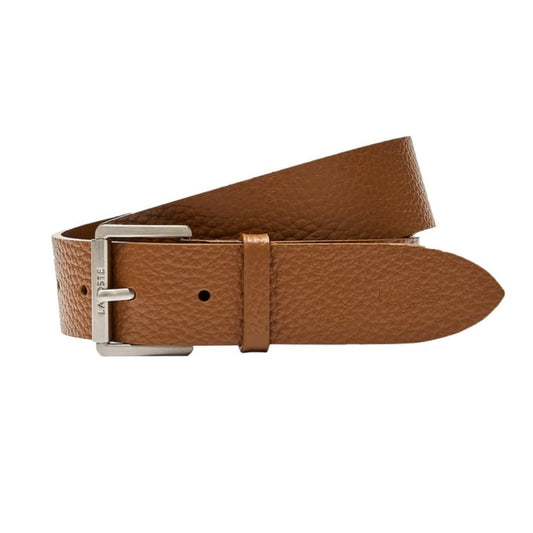 LACOSTE

Light Brown Engraved Rolling Buckle Leather Belt