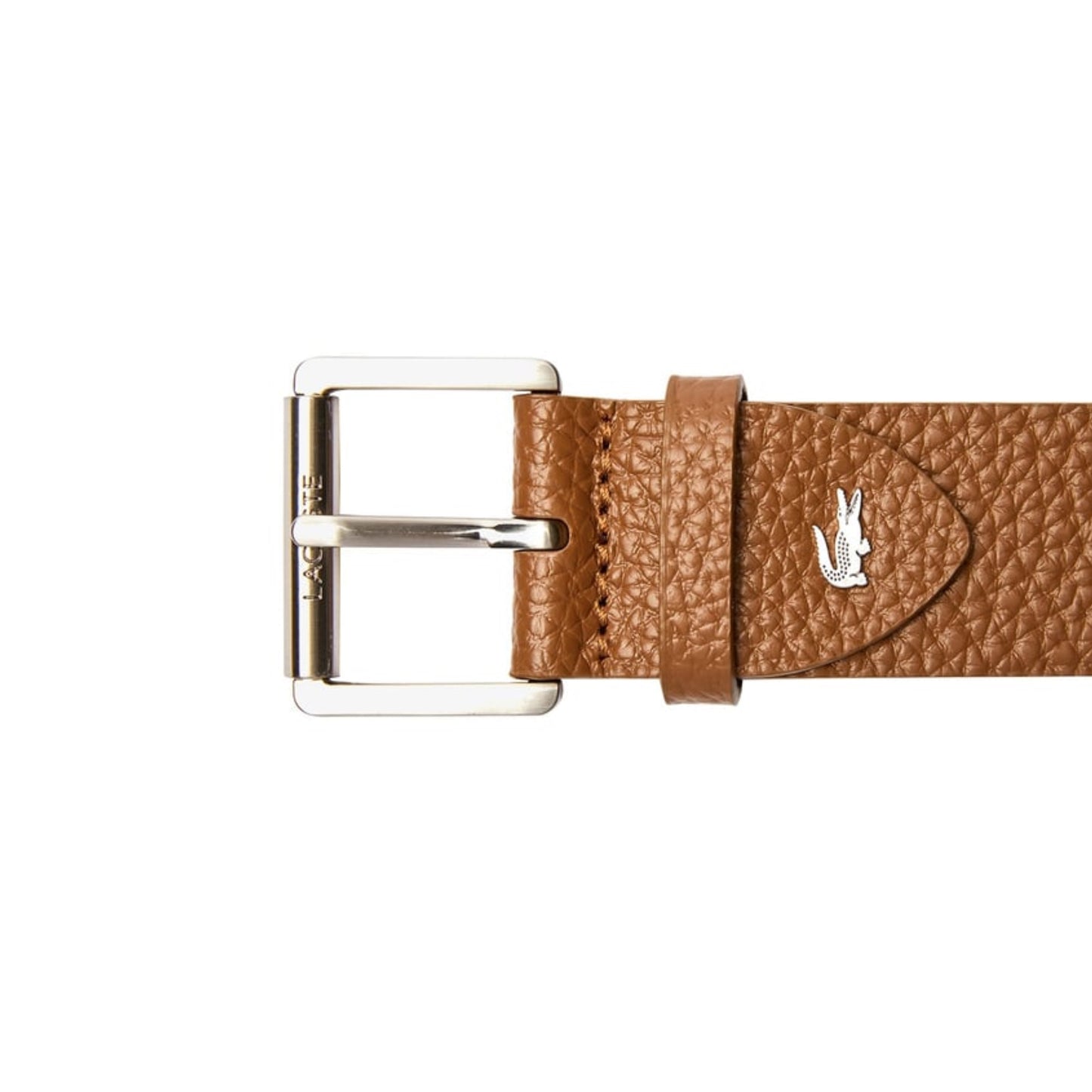 LACOSTE

Light Brown Engraved Rolling Buckle Leather Belt