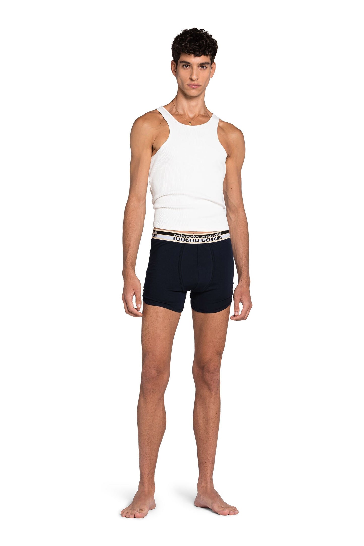 Two-Pack Navy Blue Boxer Shorts with Logo Band
