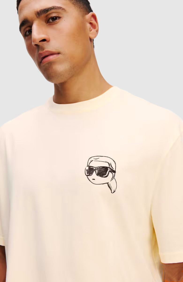 KARL LAGERFELD Big Ikon T-Shirt CANNOLI CREAM Oversized