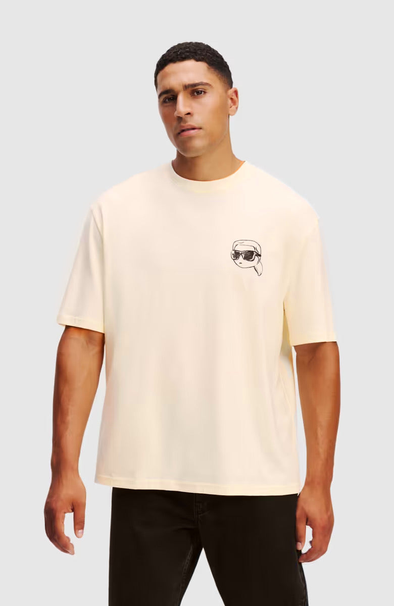 KARL LAGERFELD Big Ikon T-Shirt CANNOLI CREAM Oversized