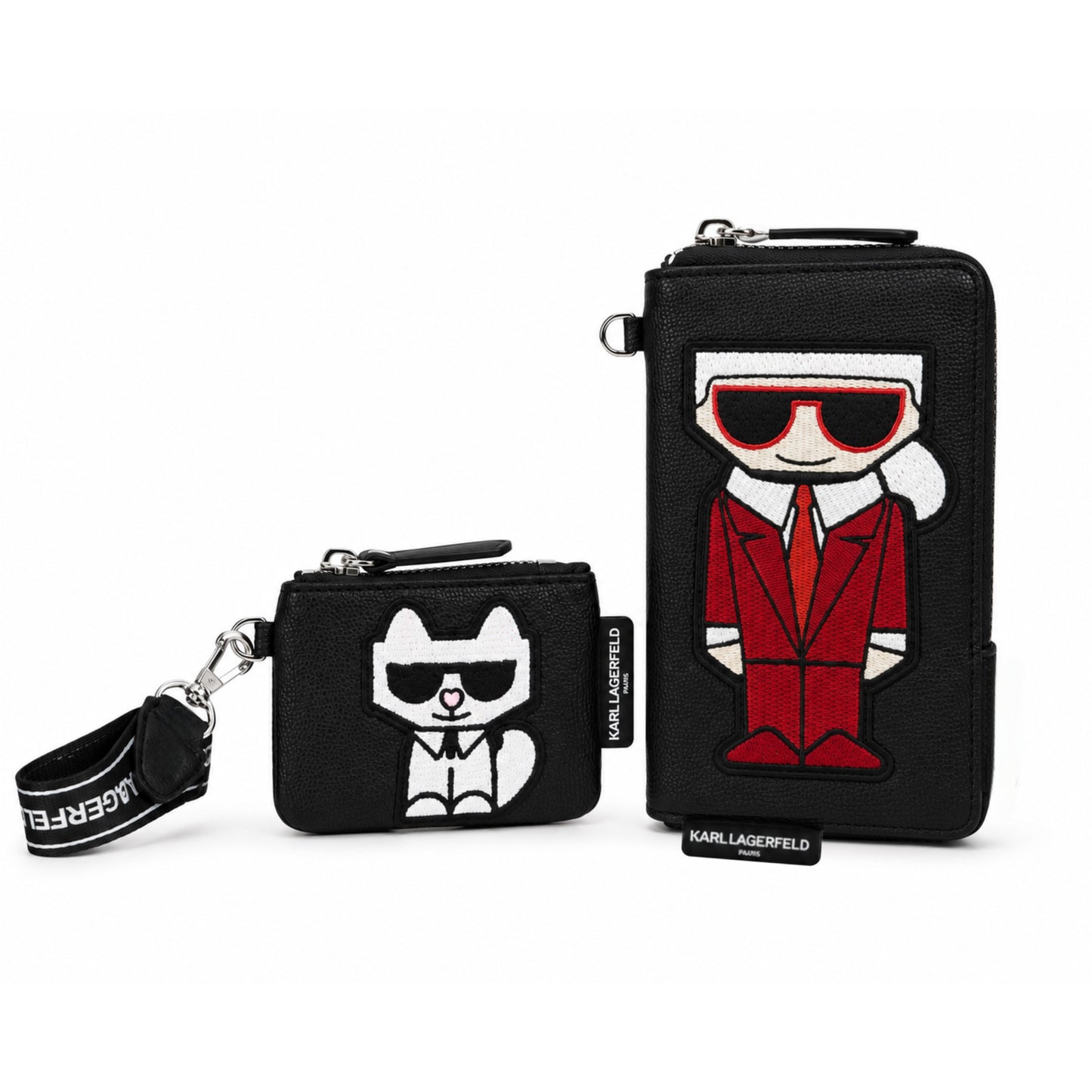 KARL LAGERFELD PARIS KARL AND CHOUPETTE POUCH LANYARD