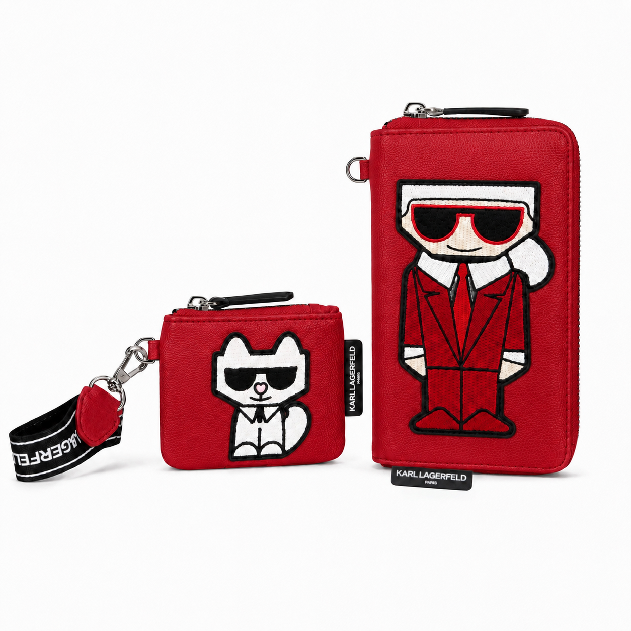 KARL LAGERFELD PARIS KARL AND CHOUPETTE POUCH LANYARD